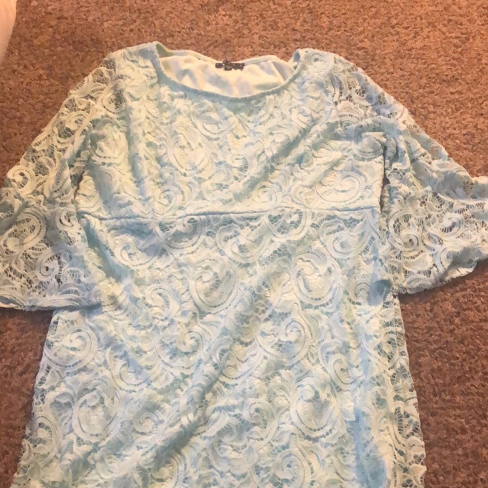 Teal lace dress